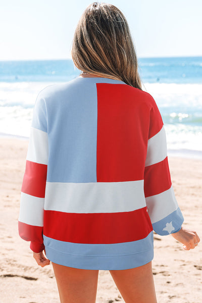 Cozy Women's American Flag Sweatshirt - Soft Relaxed Fit Pullover for Casual Patriotic Style and Comfort