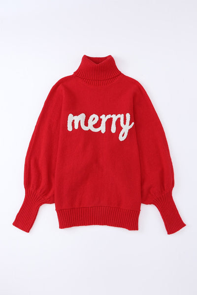 Balloon Sleeve Christmas Sweater