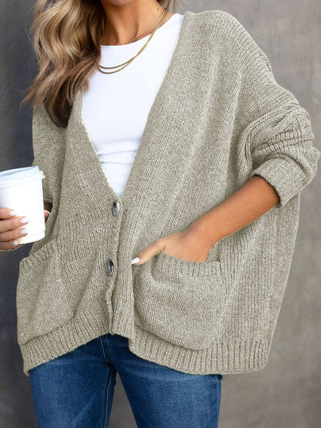 Women's V-Neck Button Cardigan