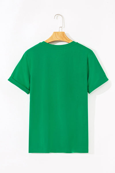 Women's Mardi Gras Festive Graphic Tee in Vibrant Green made for easy styling and wardrobe coordination, with premium-like structure and finish.