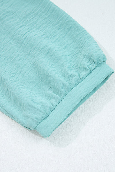 Elegant Women's Lightweight Crinkle Blouse in Soft Pastel Shades - Comfortable Fit for Everyday Style and Sophistication