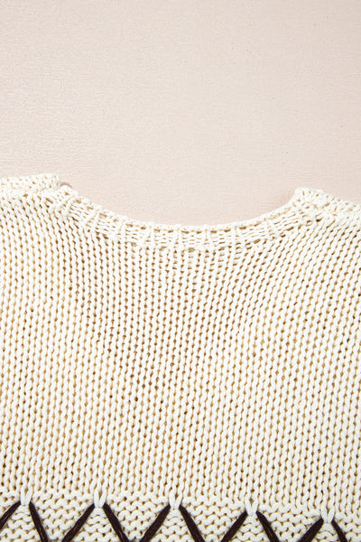 Cozy Knit Women's V-Neck Drop Shoulder Sweater - Stylish Layering Top for Year-Round Comfort and Versatility