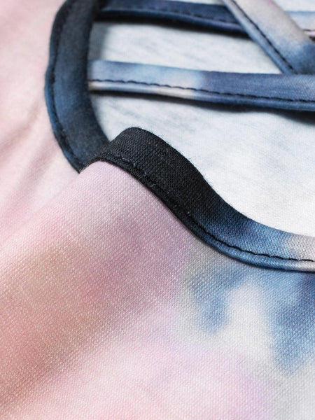 Tie-Dye Crisscross Front Tank Top