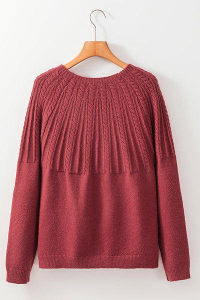 Women's Red Dahlia Cable Knit Button-Down Cardigan