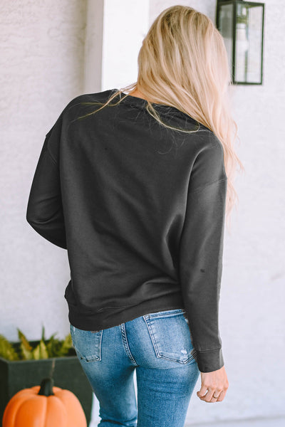 Chic Gray Drop Shoulder Sweatshirt for Trendy Moms - Soft, Comfortable Style Perfect for Everyday Fashion