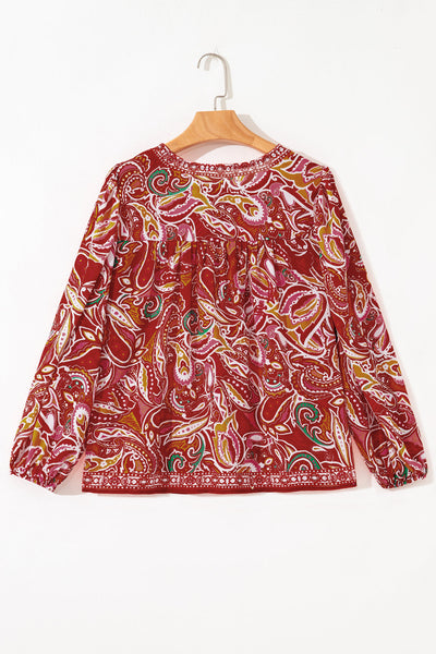 Chic Women's Lightweight Paisley Print Blouse - Elegant Top for Casual and Office Style, Perfect Fit for Everyday Wear