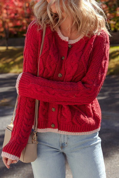 Cozy Knit Festive Cardigan for Women  Stylish Layering Piece for Holiday Gatherings and Winter Celebrations