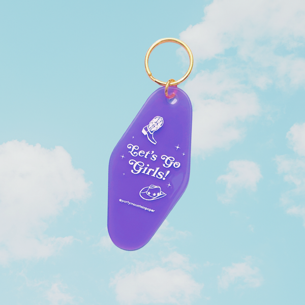 Let's Go Girls Motel Tag Keychain