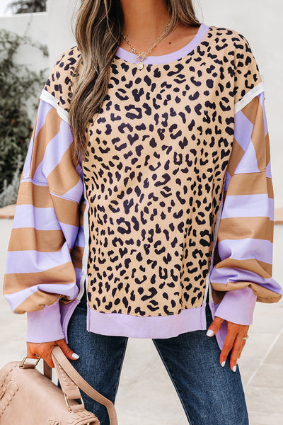 Cozy Women's Patchwork Sweatshirt - Trendy Casual Layering Top in Soft Fabric for Everyday Comfort and Style