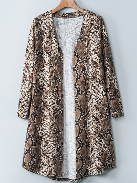 Longline Snakeskin Cardigan