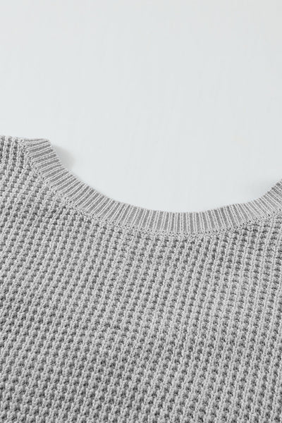 Trendy Women's Gray Cross Back Sweater - Stylish Knit Top for Casual Comfort and Fashionable Everyday Wear