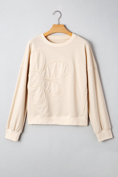 Trendy Floral Embroidered Women's Casual Top - Stylish Patch Design for Spring and Summer Wardrobe Essentials