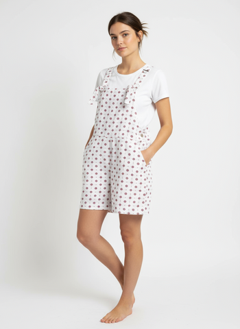 Butterflies in Ballgowns Retro Geometric Floral Short Overalls