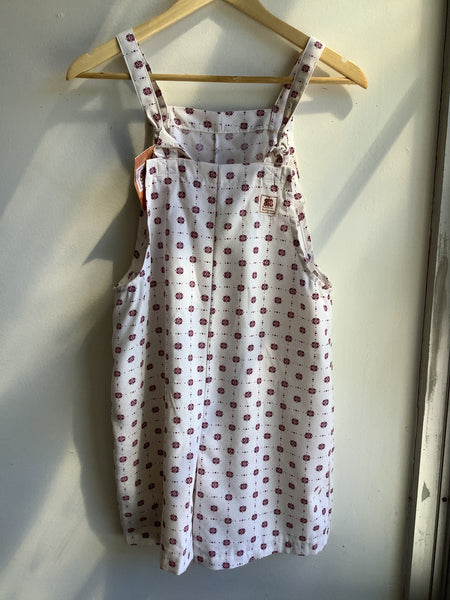 Butterflies in Ballgowns Retro Geometric Floral Short Overalls