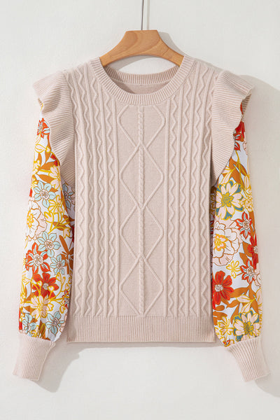 Multicolor Cozy Women's Patchwork Knit Sweater - Relaxed Fit Casual Chic Top for Effortless Style