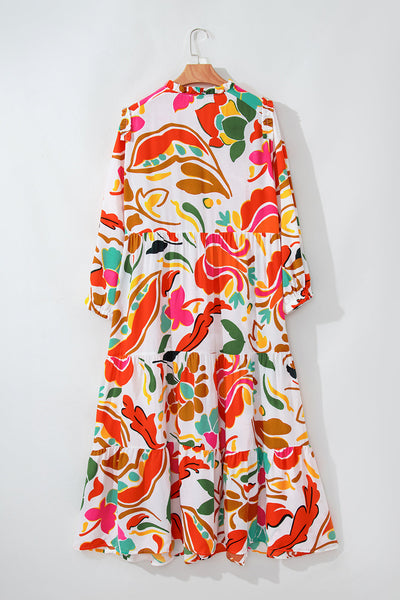 Elegant Plus Size Floral Maxi Dress for Women - Vibrant Summer Style, Comfortable Fit for Casual Events and Gatherings