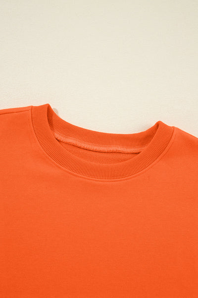 Women's Cozy Orange Classic Crewneck Sweatshirt - Casual Fit for Effortless Everyday Comfort and Style