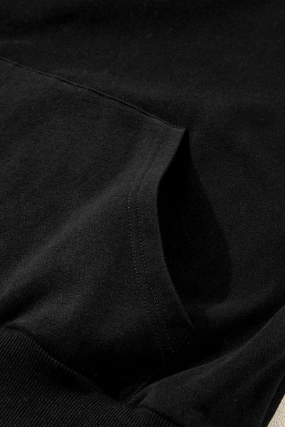 Cozy Women's Black Zip-Up Sweatshirt with Stand Collar & Kangaroo Pocket Stylish Everyday Essential for Comfort