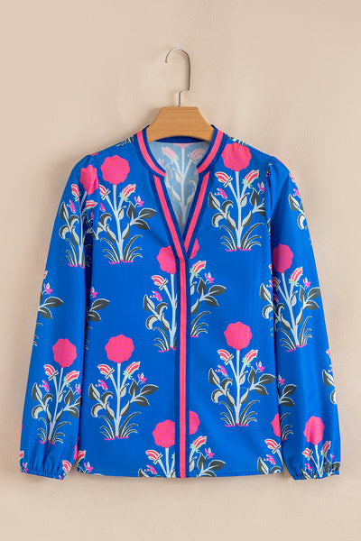 Vibrant Floral Blouse for Women - Lightweight & Comfortable Spring/Summer Top with Elegant Style and Bright Colors
