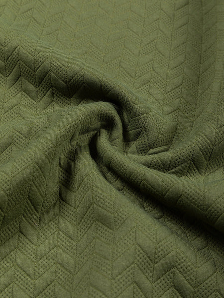 Forest Green Textured Raglan Sleeve Casual Sweatshirt
