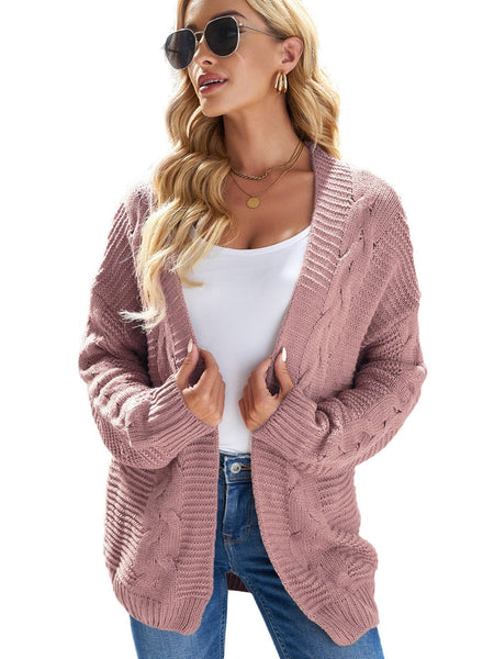 Casual Pocket Long Sleeve Knit Cardigan