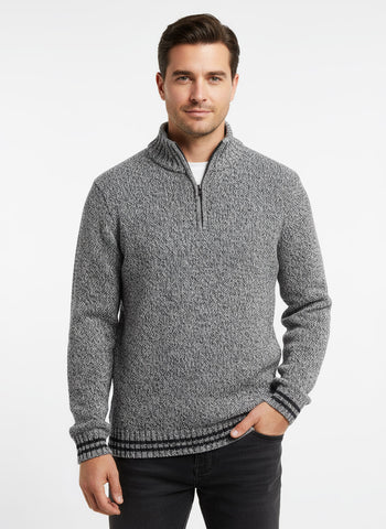 Wind River Marled Knit Quarter Zip Sweater
