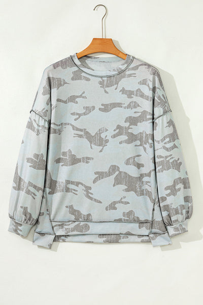 Trendy Women's Camo Print Sweatshirt - Cozy Casual Fit for Everyday Comfort and Outdoor Adventures