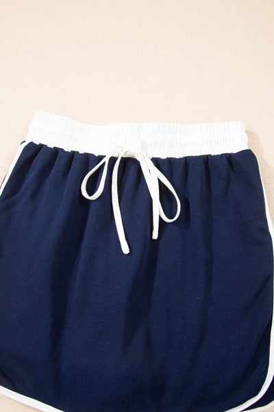 Chic Women's Varsity Sweatshirt and Skirt Set in Cozy Fit - Ideal for Casual Outings and Sporty Styles