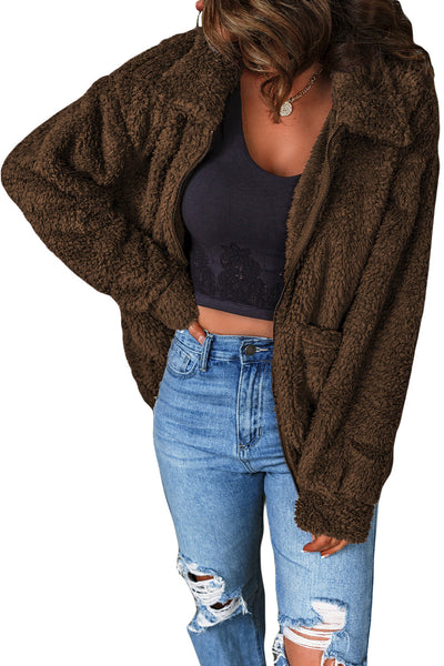 Cozy Teddy Fashionable Zip Up Warm Coat