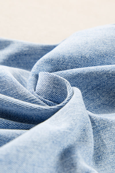 Effortlessly Chic Women's Light Wash Distressed Straight-Leg Jeans in Beau Blue for Stylish Comfort