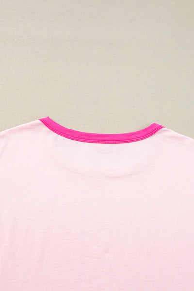 Star Stripe Print V-Neck Short Sleeve T-Shirt