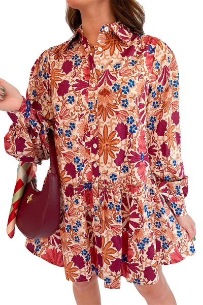 Stylish Women's Red Long Sleeve Mini Dress - Flattering Fit for Casual Outings or Special Events