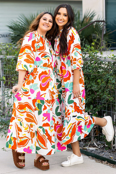 Elegant Plus Size Floral Maxi Dress for Women - Vibrant Summer Style, Comfortable Fit for Casual Events and Gatherings