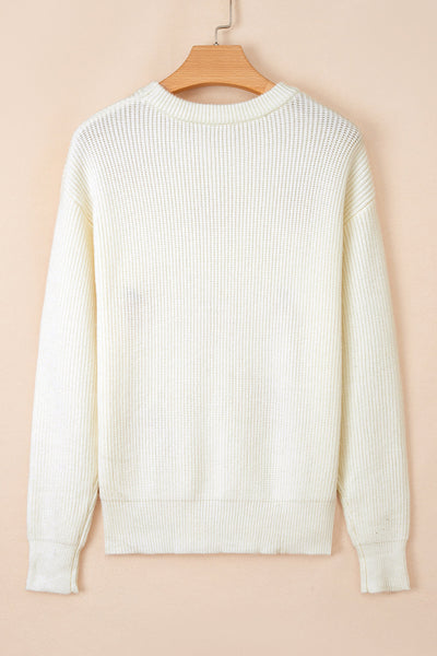 Cozy Women's Pumpkin Embroidered Sweater - Relaxed Fit Knitwear for Casual Fall Outings and Seasonal Style