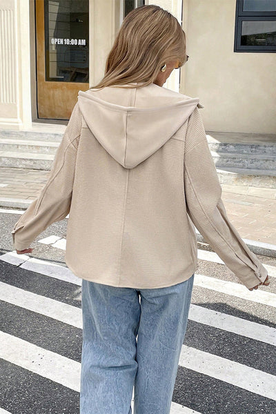 Olive Green Textured Casual Jacket for Women - Lightweight Layering Piece for Everyday Style and Chic Looks