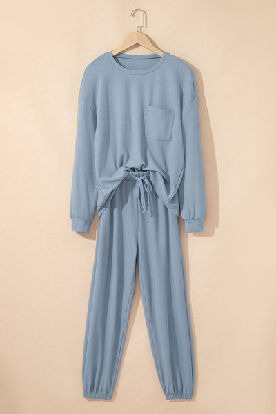 Cozy Women's Ribbed Two-Piece Pant Set - Stylish and Comfortable Outfit for Casual Days and Relaxed Gatherings