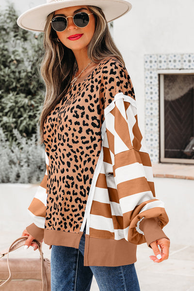 Cozy Oversized Patchwork Sweatshirt for Women - Trendy and Stylish Fabric Blend for Ultimate Comfort