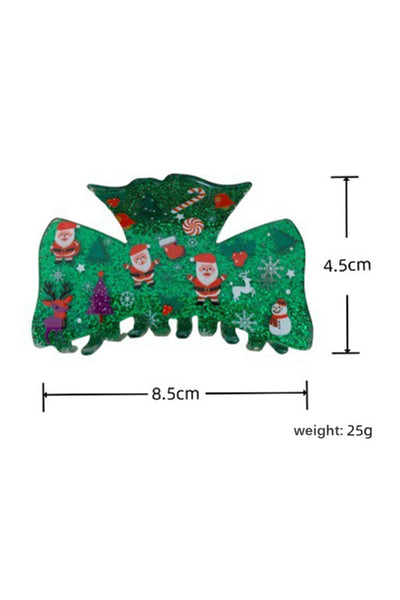 Elegant Dark Green Glitter Hair Claw Clip for Women - Festive Christmas Accessory for Stunning Holiday Hairstyles