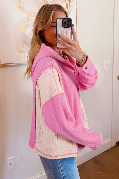 Cozy Women's Floral Patchwork Hoodie - Stylish Casual Pullover Sweatshirt for Effortless Everyday Wear