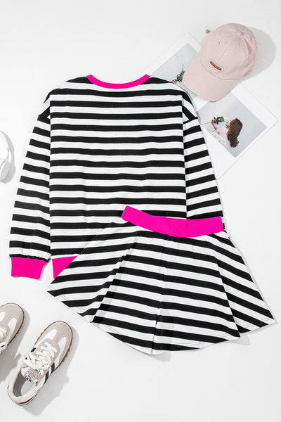 Women's Comfortable Stripe Shorts Set - Chic Casual Summer Outfit for Beach Adventures and Everyday Wear