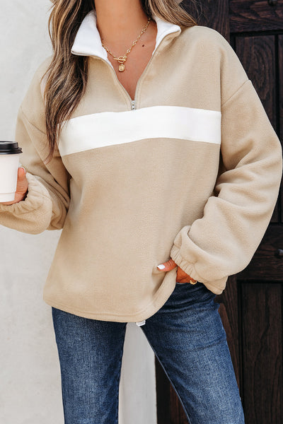 Soft Pastel Pink Women's Fleece Sweatshirt - Relaxed Fit for Cozy Casual Outings and Layering Essentials