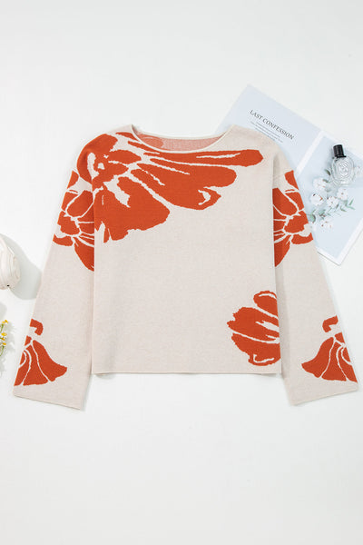 Cozy Women's Floral Sweater in Soft Pastels - Perfect for Everyday Wear and Seasonal Layering in a Comfortable Fit