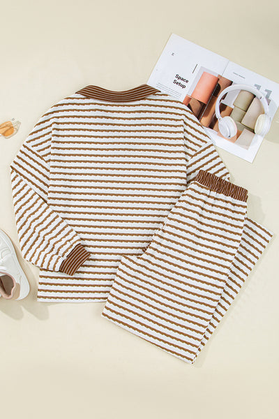Chic Women's Striped Trouser Co-Ord Set - Stylish, Comfortable Outfit for Casual Days and Everyday Adventures