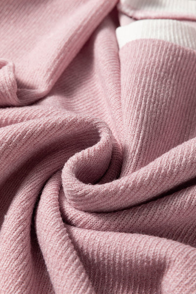 Cozy Light Pink Fitted Knit Sweater for Women - Stylish Top Ideal for Casual Outings and Everyday Comfort
