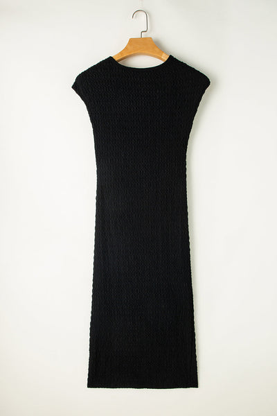 Simple Solid Long Sleeve Knit Dress