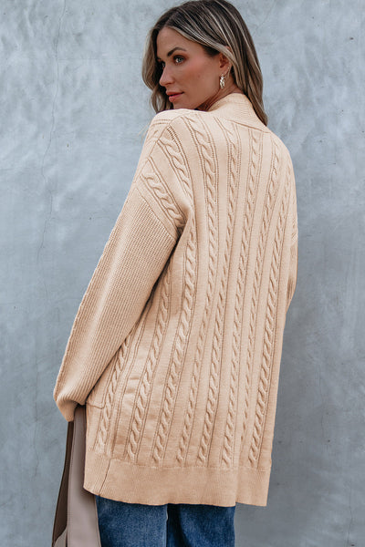 Soft Cream Oversized Chunky Knit Cardigan for Women  Cozy Layering Essential for Fall Fashion & Casual Outfits