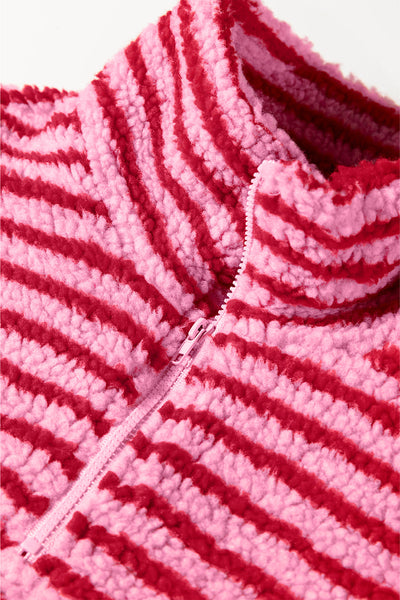 stylish women's pink striped sweatshirt - cozy casual top for everyday comfort and effortless fashion made for easy styling and wardrobe coordination,