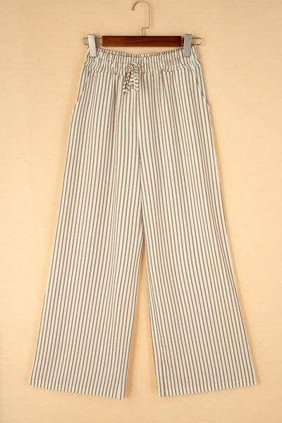 Simple Wide Leg Pants with Side Button Detail, Casual Women's Clothing