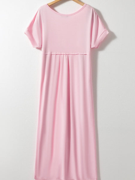 Ice Silk Solid Color V Neck Loose Pajama