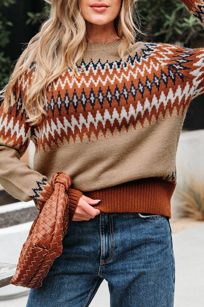 Trendy Women's Colorblock Knit Sweater - Cozy Pullover for Effortless Layering in Any Season, Perfect for Stylish Looks